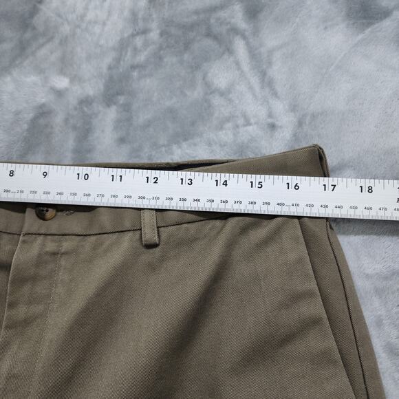 Haggar Pants Mens 36 X 32 Brown Flat Front Straight Fit No Iron Cotton Khakis - Picture 9 of 13
